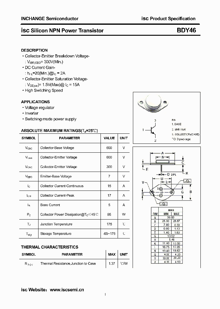 BDY46_7751870.PDF Datasheet Download --- IC-ON-LINE