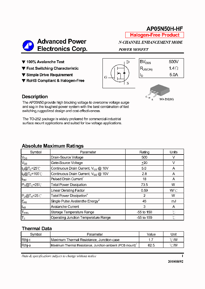 AP05N50H-HF14_7753177.PDF Datasheet