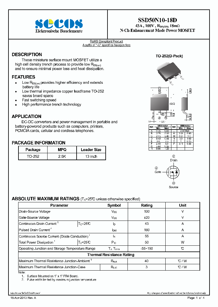 SSD50N10-18D_7753521.PDF Datasheet