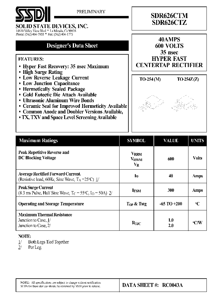 SDR626CTZ_7747667.PDF Datasheet