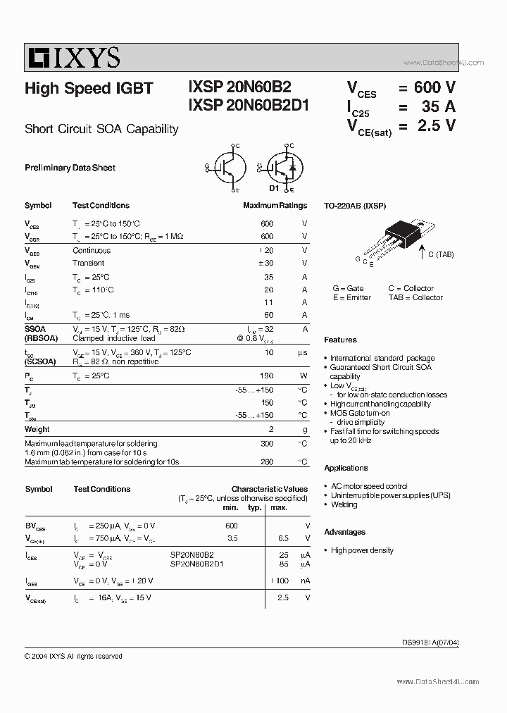 IXSP20N60B2D1_7744307.PDF Datasheet