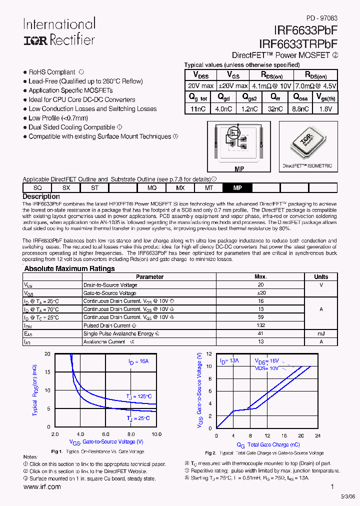 IRF6633TRPBF_7767664.PDF Datasheet