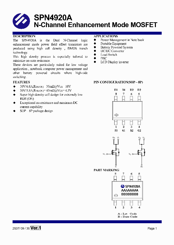 SPN4920A_7782207.PDF Datasheet