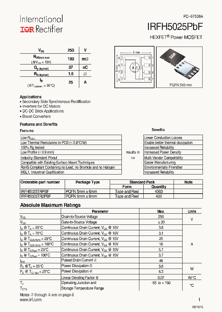 IRFH5025PBF_7783708.PDF Datasheet