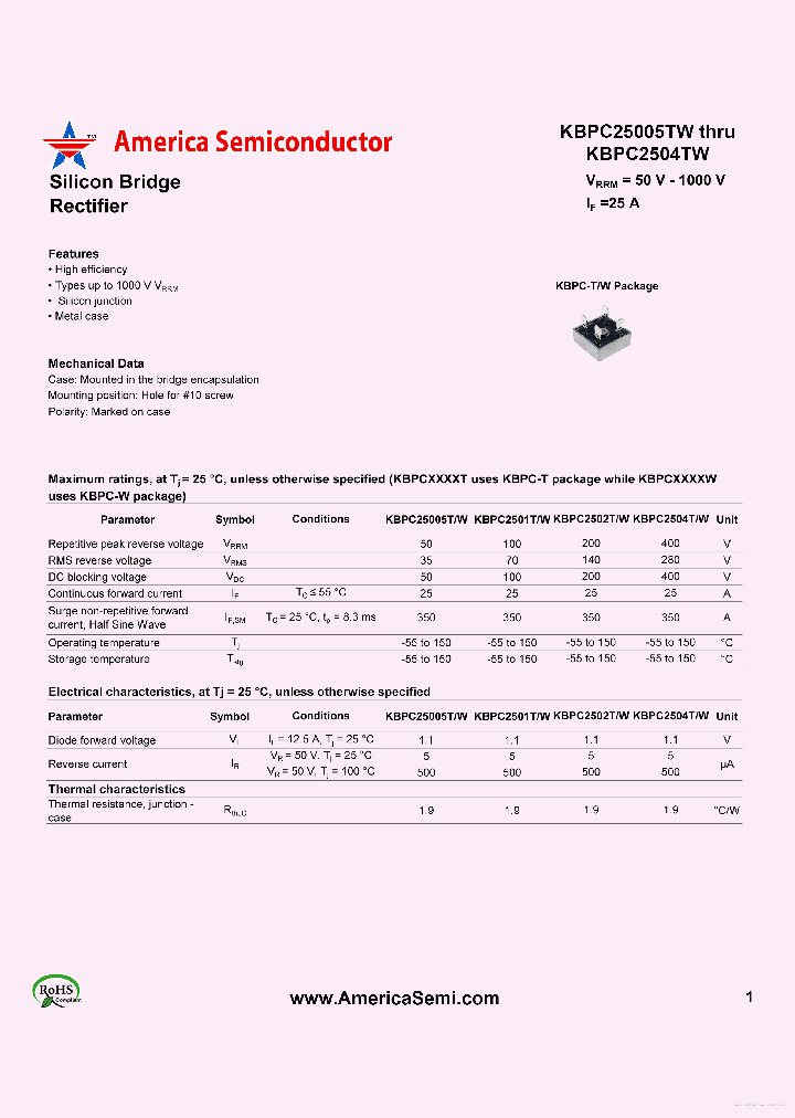 KBPC25005T_7750942.PDF Datasheet