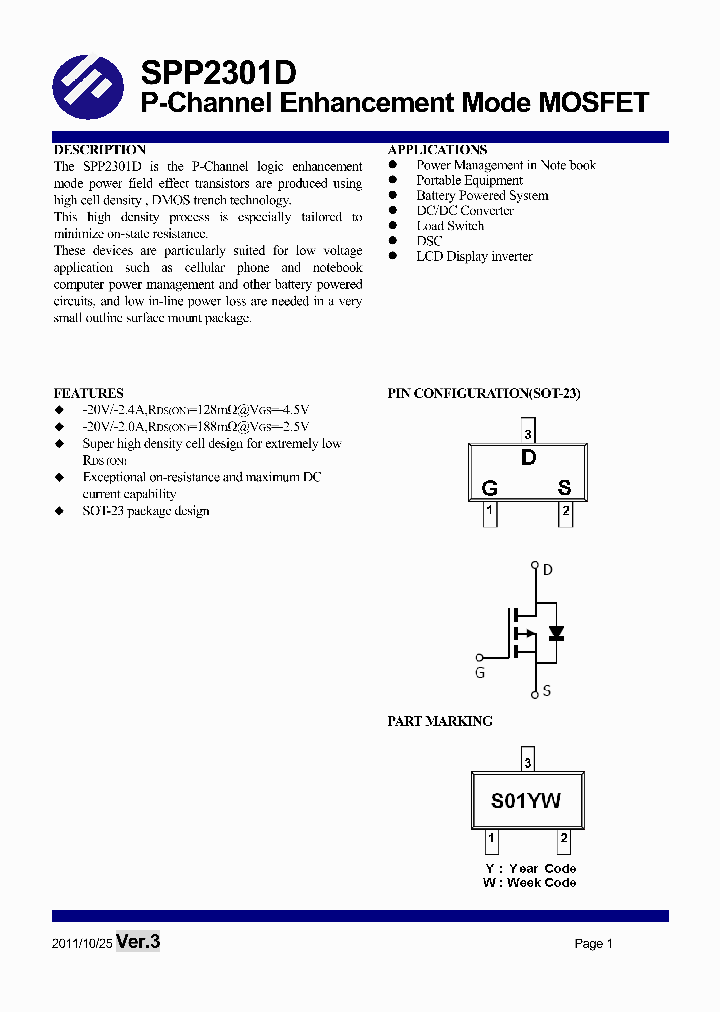 SPP2301D_7807418.PDF Datasheet