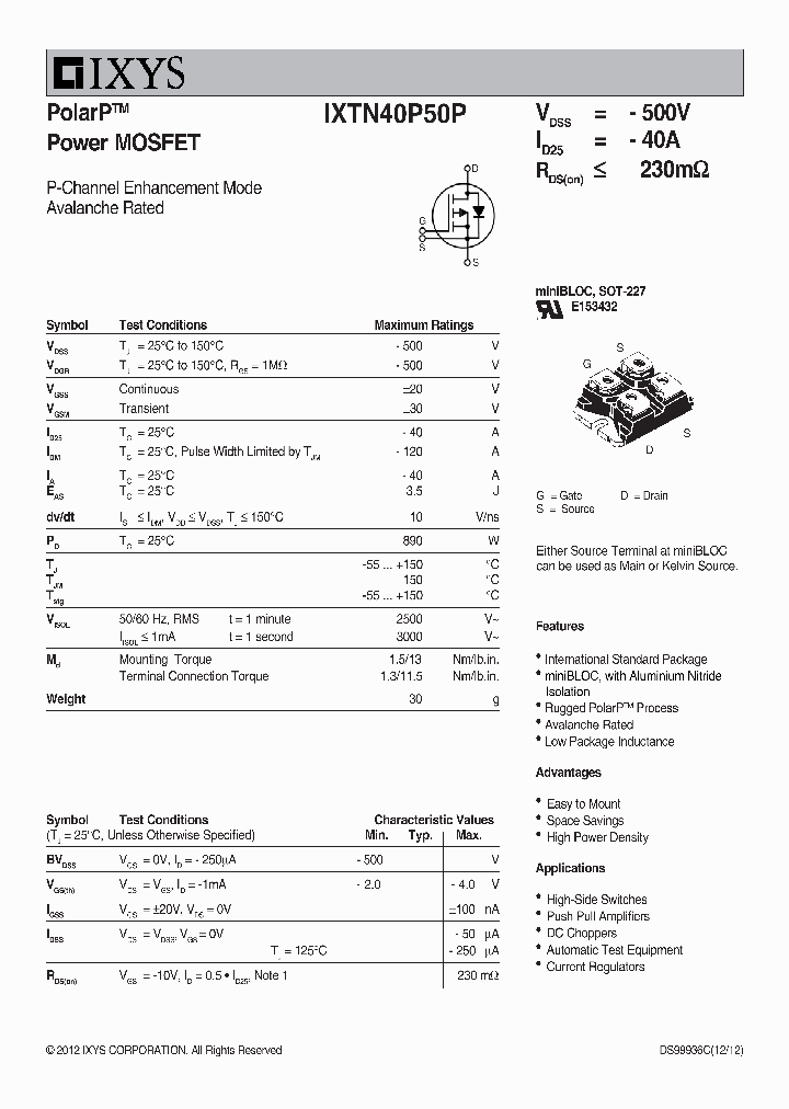 IXTN40P50P_7809759.PDF Datasheet