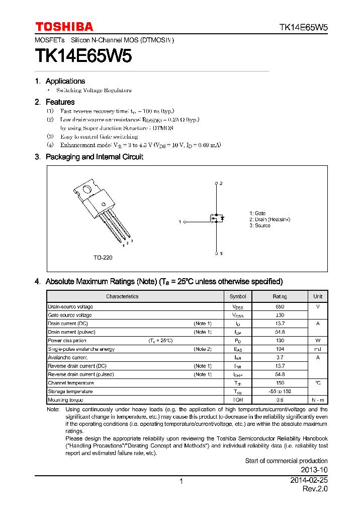 TK14E65W5_7809679.PDF Datasheet