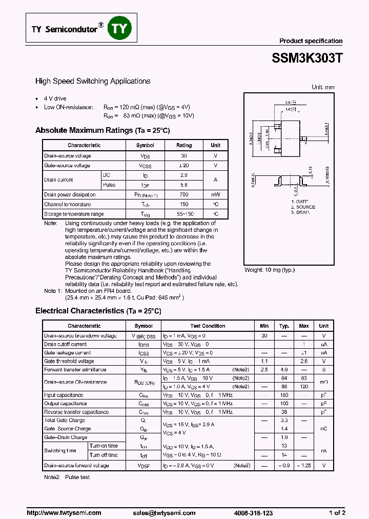 SSM3K303T_7811191.PDF Datasheet