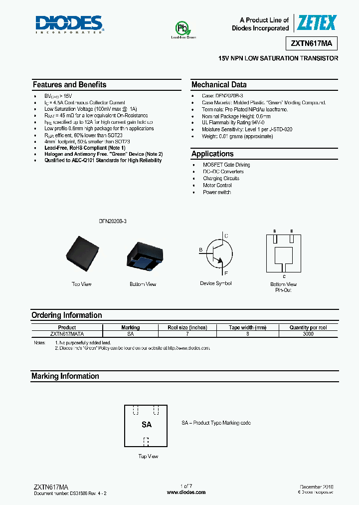 ZXTN617MATA_7816559.PDF Datasheet