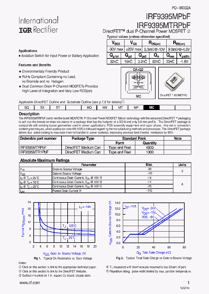 IRF9395MPBF_7821220.PDF Datasheet