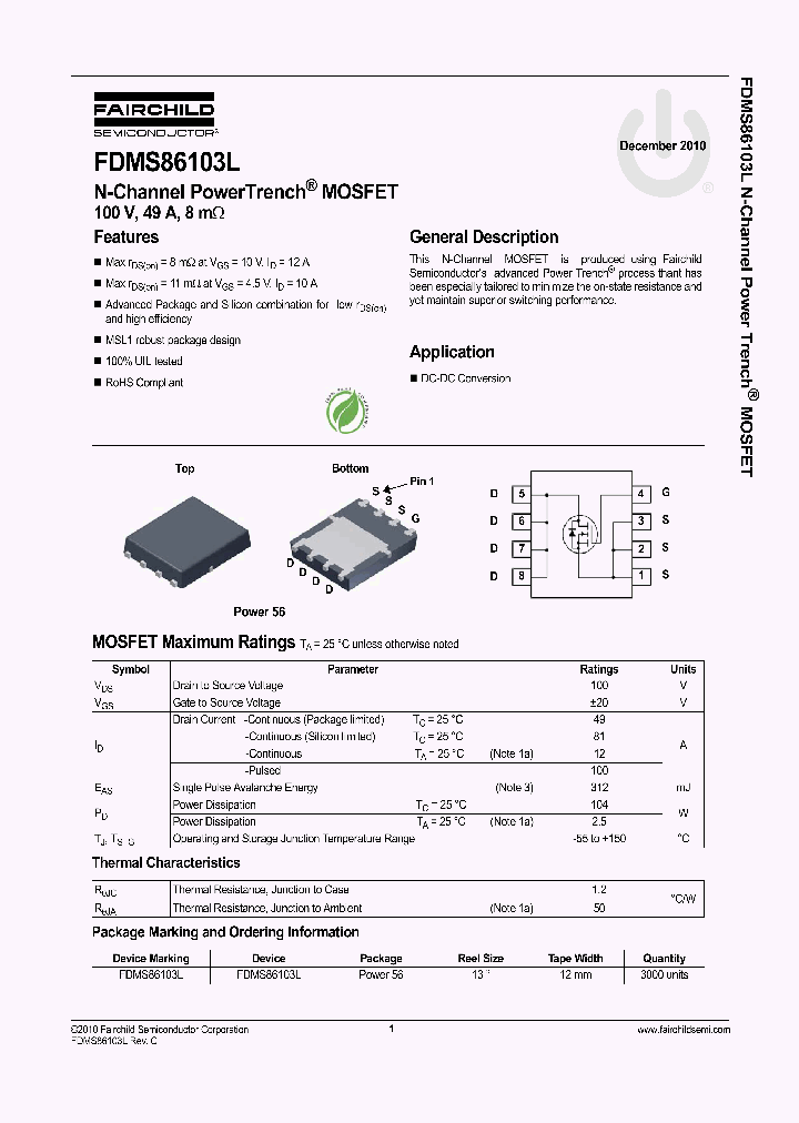 FDMS86103L_7787161.PDF Datasheet