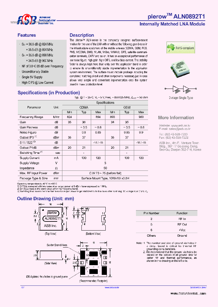 ALN0892T1_7756210.PDF Datasheet