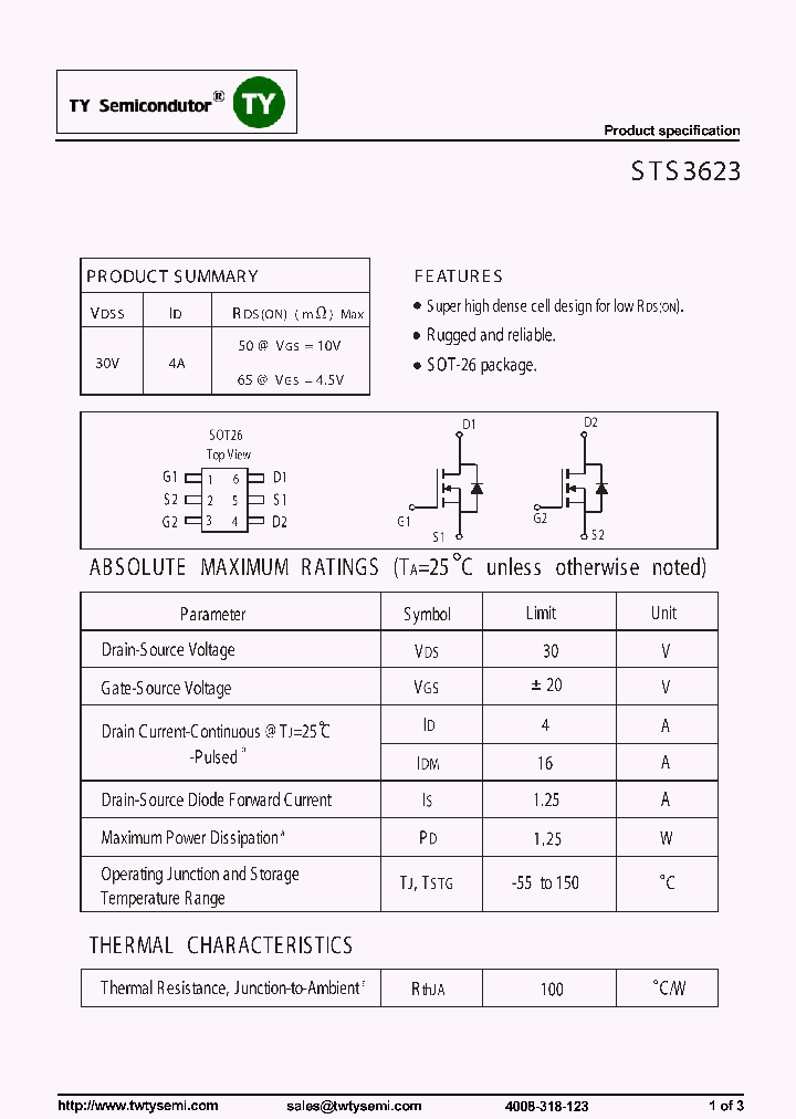 STS3623_7839522.PDF Datasheet Download --- IC-ON-LINE