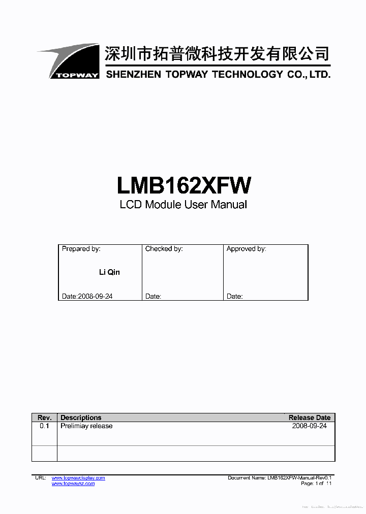 LMB162XFW_7760540.PDF Datasheet