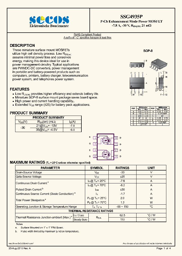 SSG4935P_7843452.PDF Datasheet