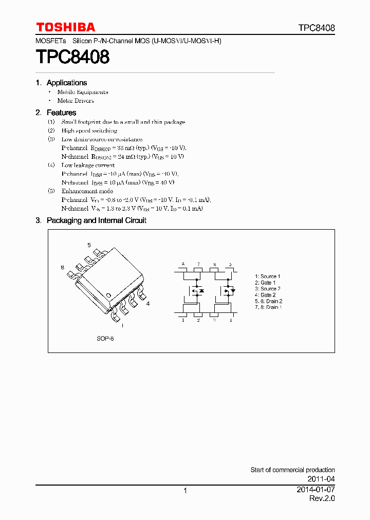 TPC8408_7860650.PDF Datasheet