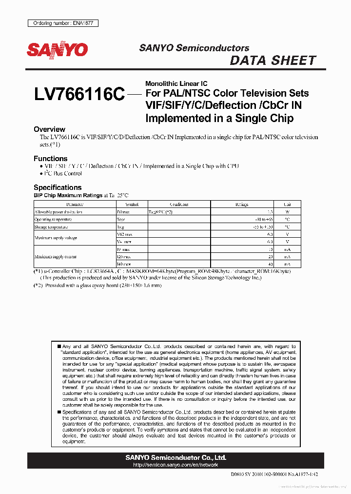 LV766116C_7769684.PDF Datasheet Download --- IC-ON-LINE