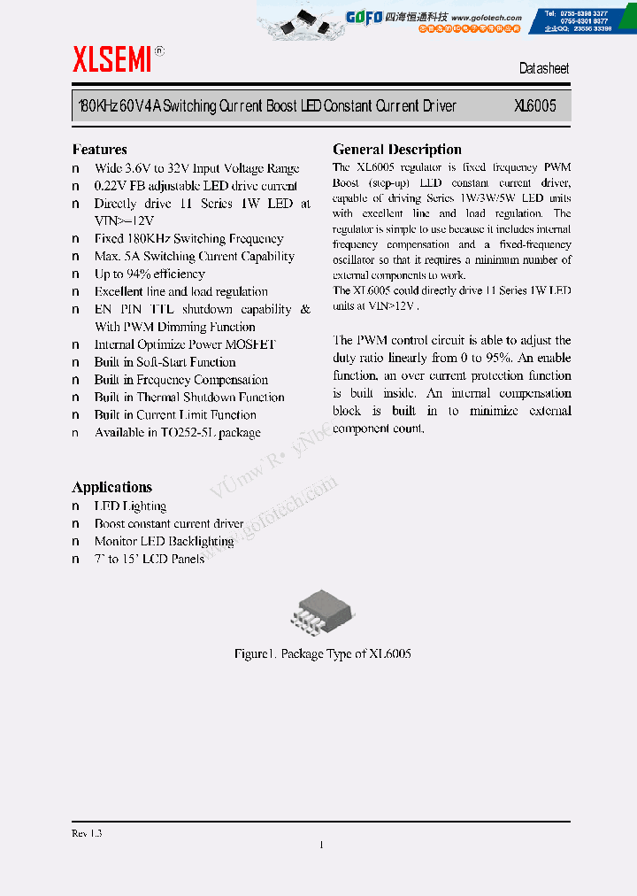 XL6005_7769543.PDF Datasheet Download --- IC-ON-LINE
