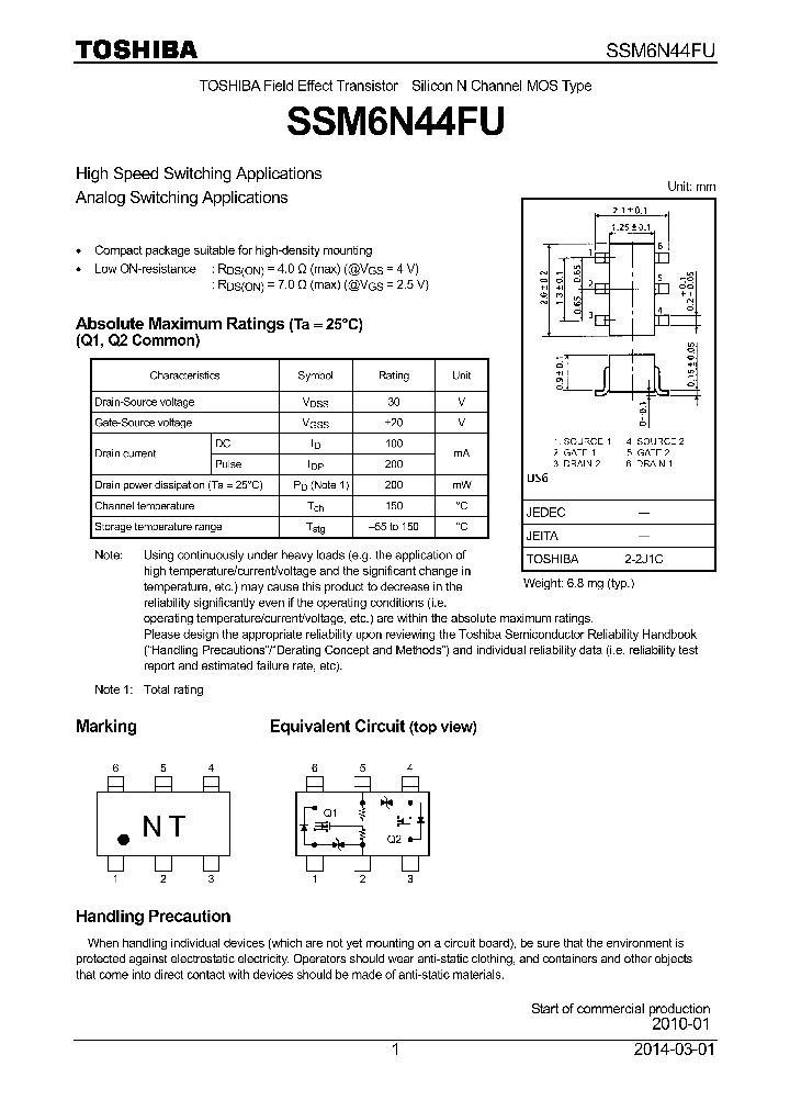 SSM6N44FU_7864752.PDF Datasheet