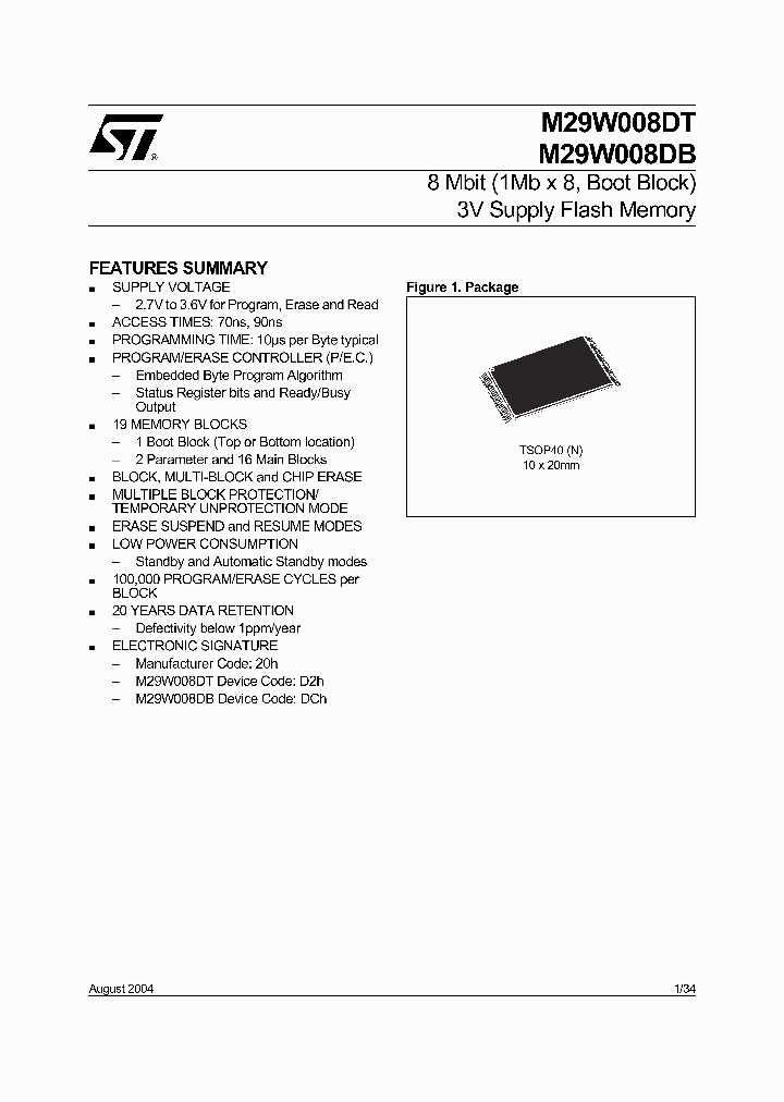 M29W008DT70N6E_7823482.PDF Datasheet