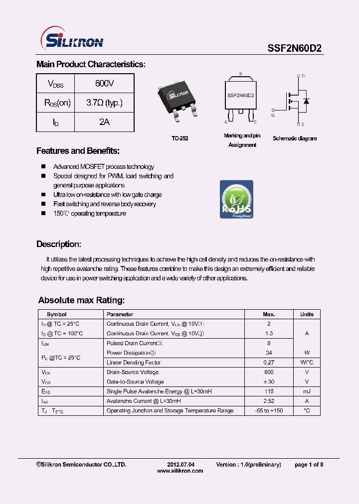 SSF2N60D2_7873116.PDF Datasheet