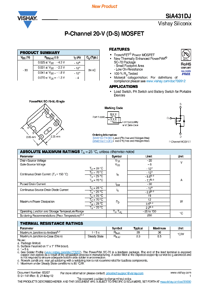 SIA431DJ_7885450.PDF Datasheet