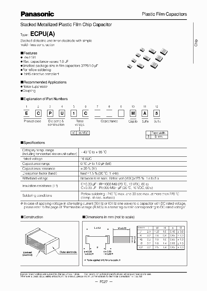 ECPU1C154MA5_7901029.PDF Datasheet Download --- IC-ON-LINE