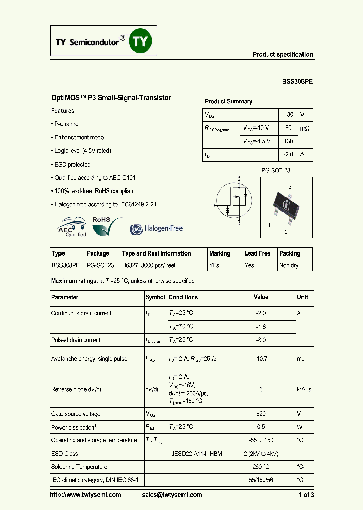 BSS308PE_7903860.PDF Datasheet