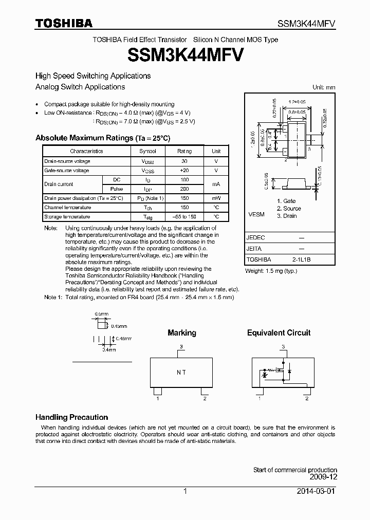 SSM3K44MFV_7905374.PDF Datasheet