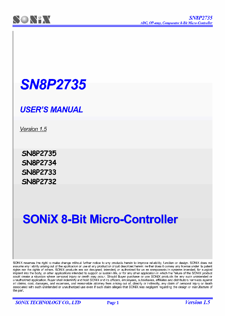 SN8P2733_7786025.PDF Datasheet