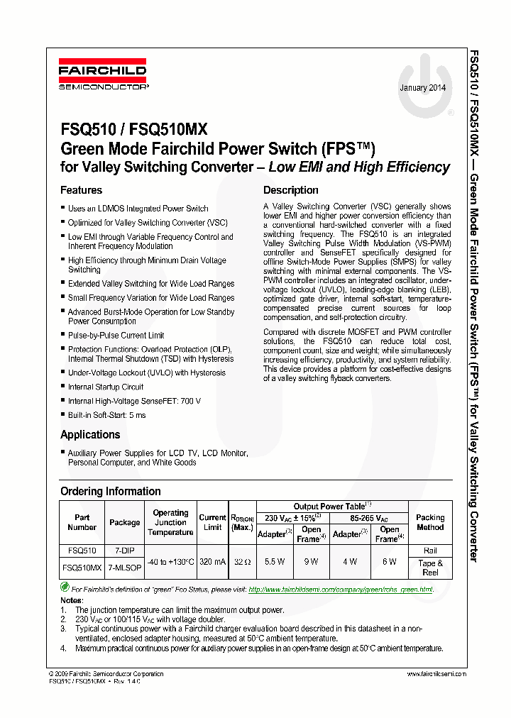 FSQ510MX_7927328.PDF Datasheet