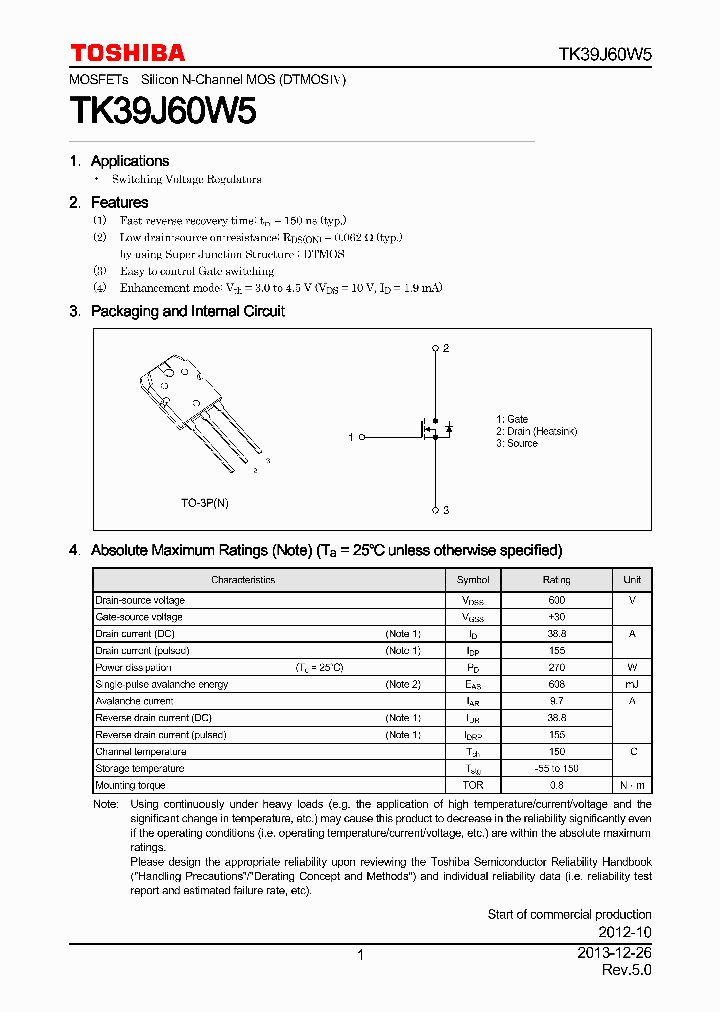 TK39J60W5_7935863.PDF Datasheet