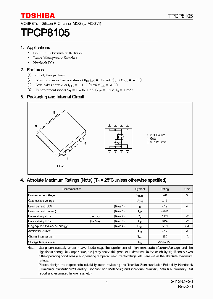 TPCP8105_7793405.PDF Datasheet