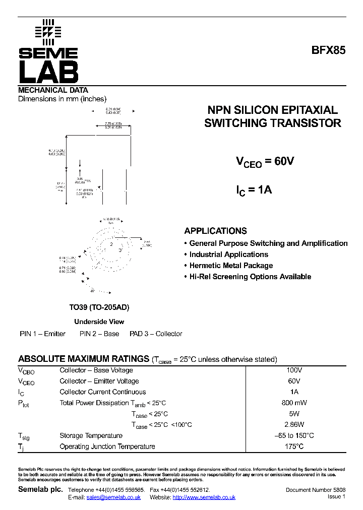 BFX85_7964495.PDF Datasheet