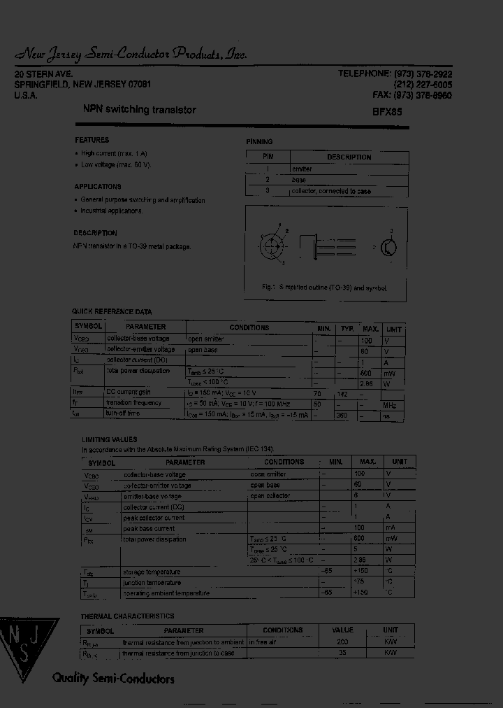 BFX85_7964497.PDF Datasheet