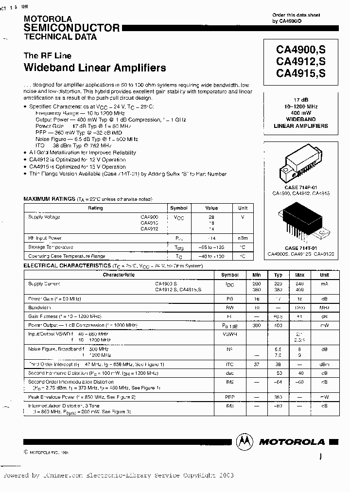 CA4900S 7969077 PDF Datasheet Download IC ON LINE