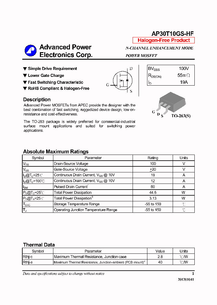 AP30T10GS-HF_7999277.PDF Datasheet