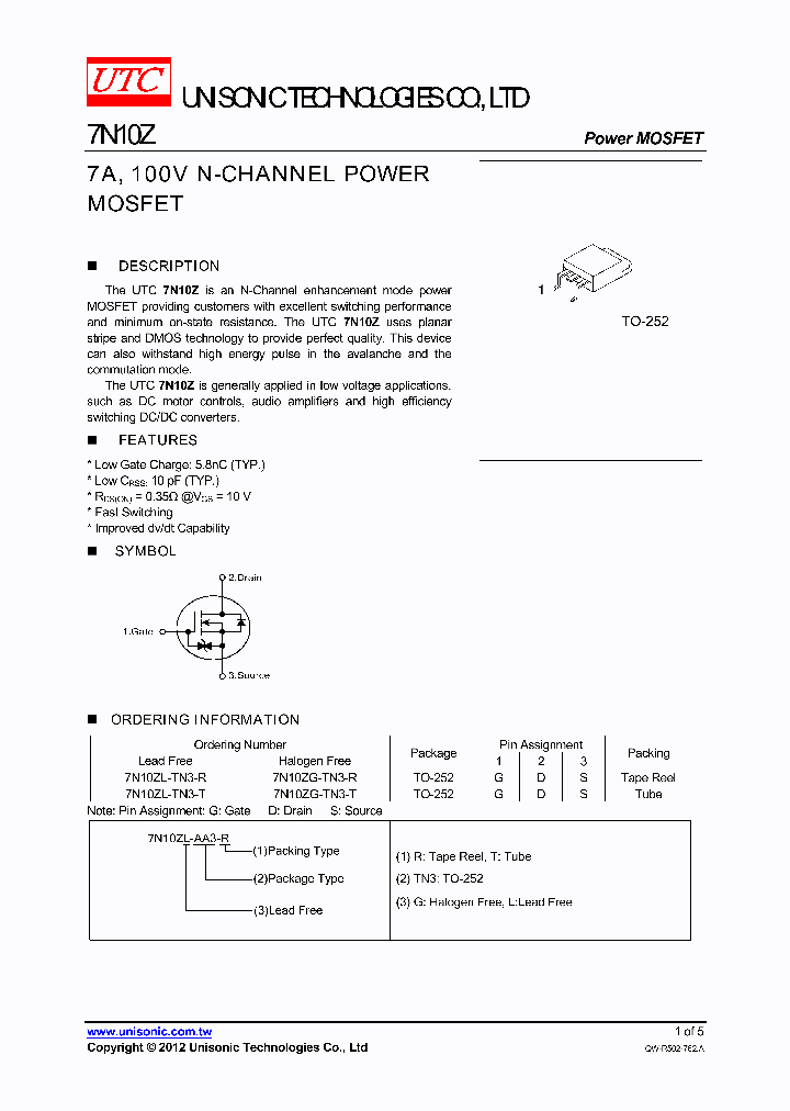 7N10Z_8007067.PDF Datasheet