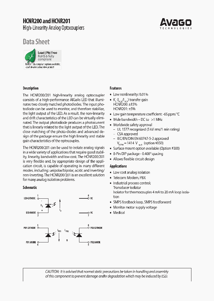 HCNR201-300_8008462.PDF Datasheet Download --- IC-ON-LINE