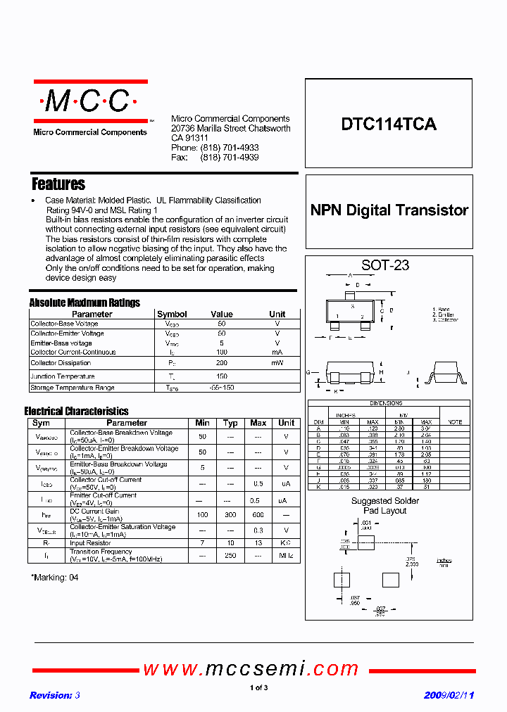 DTC114TCA-TP_8040447.PDF Datasheet