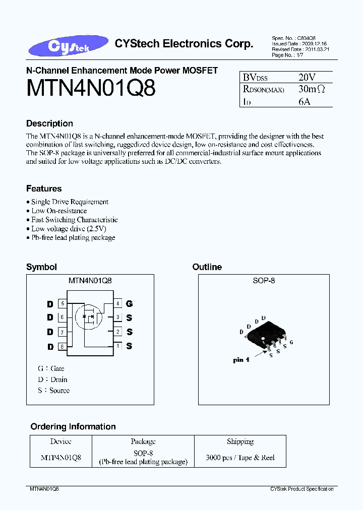 MTN4N01Q8_8061954.PDF Datasheet