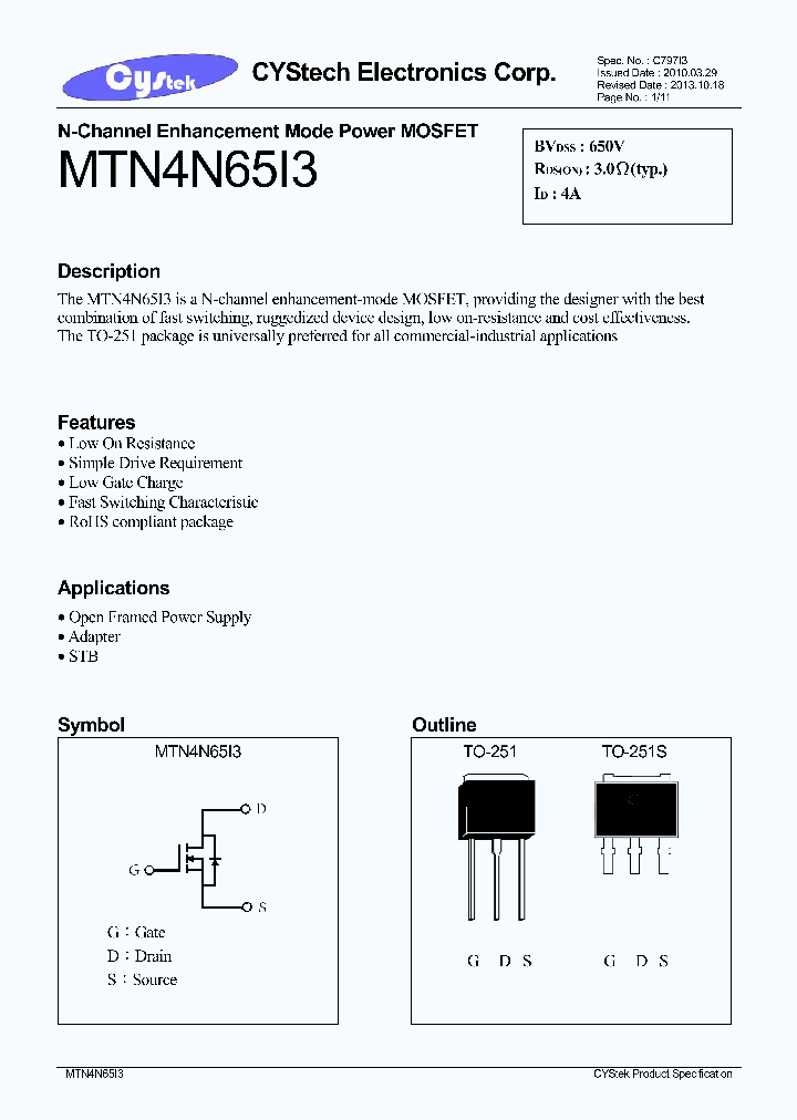 MTN4N65I3_8061962.PDF Datasheet