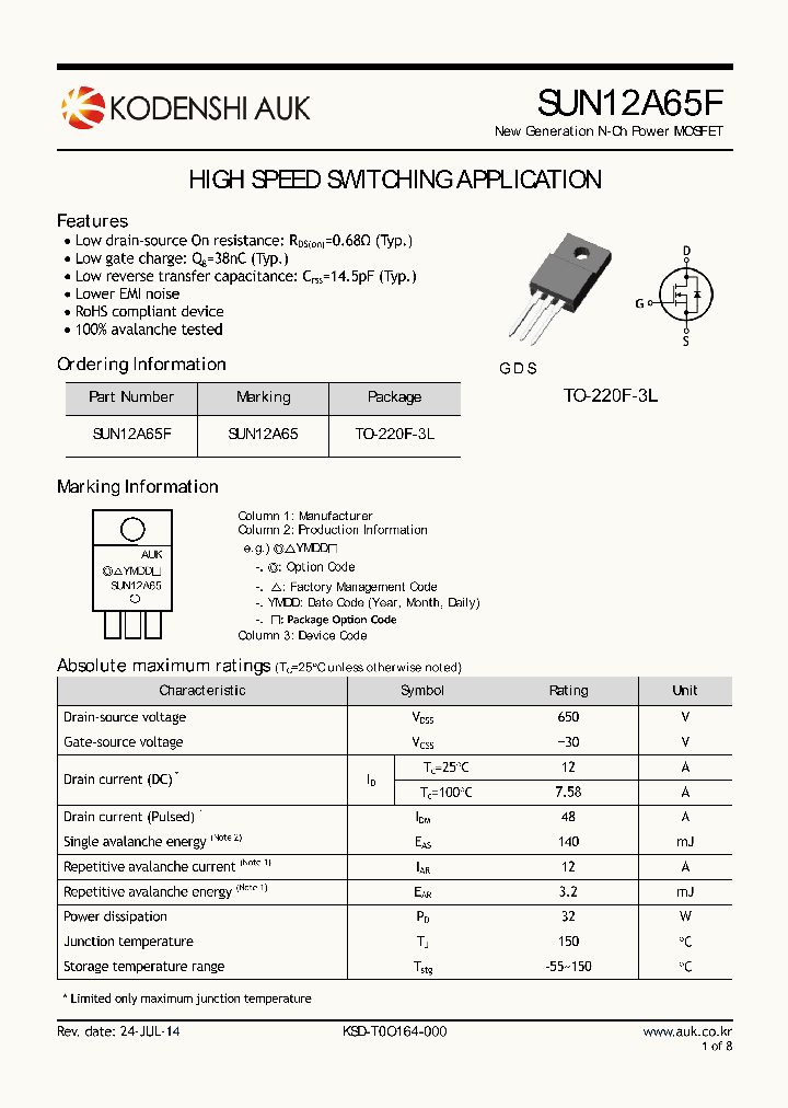 SUN12A65F_8063791.PDF Datasheet
