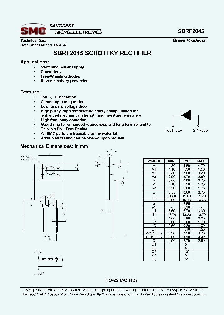 SBRF2045_8070884.PDF Datasheet