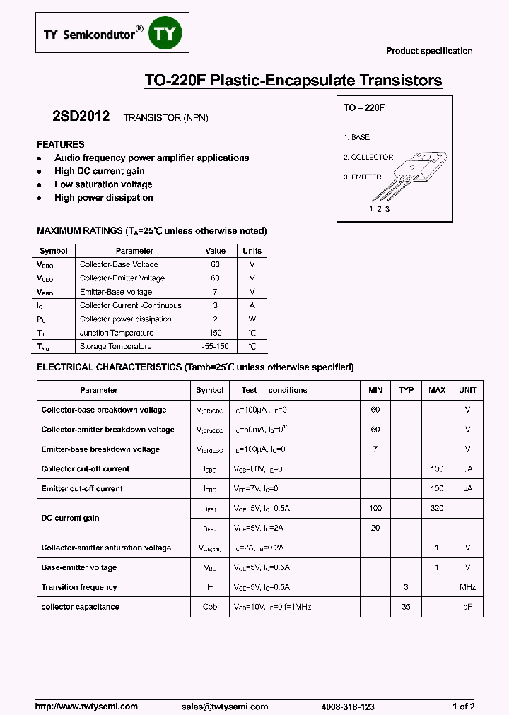 2SD2012_8073238.PDF Datasheet