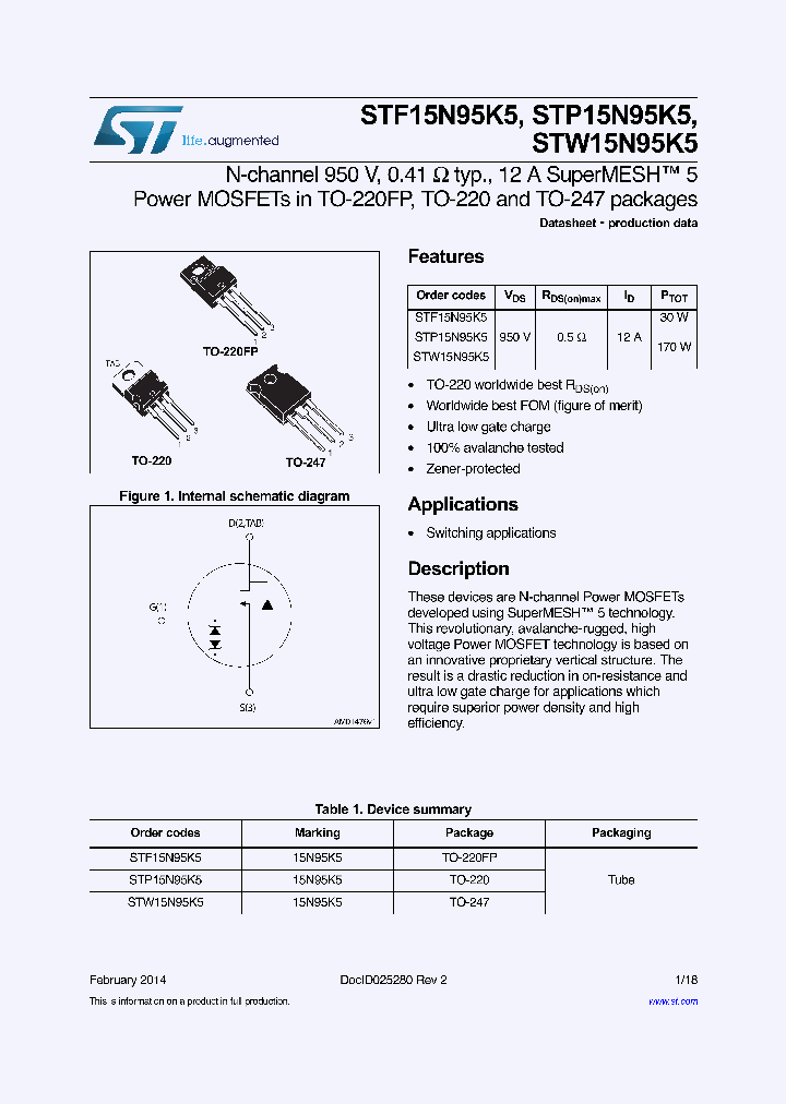 STW15N95K5_8076413.PDF Datasheet