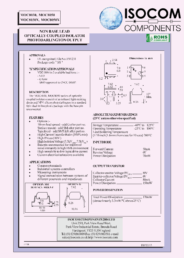 MOC8050_8081152.PDF Datasheet Download --- IC-ON-LINE