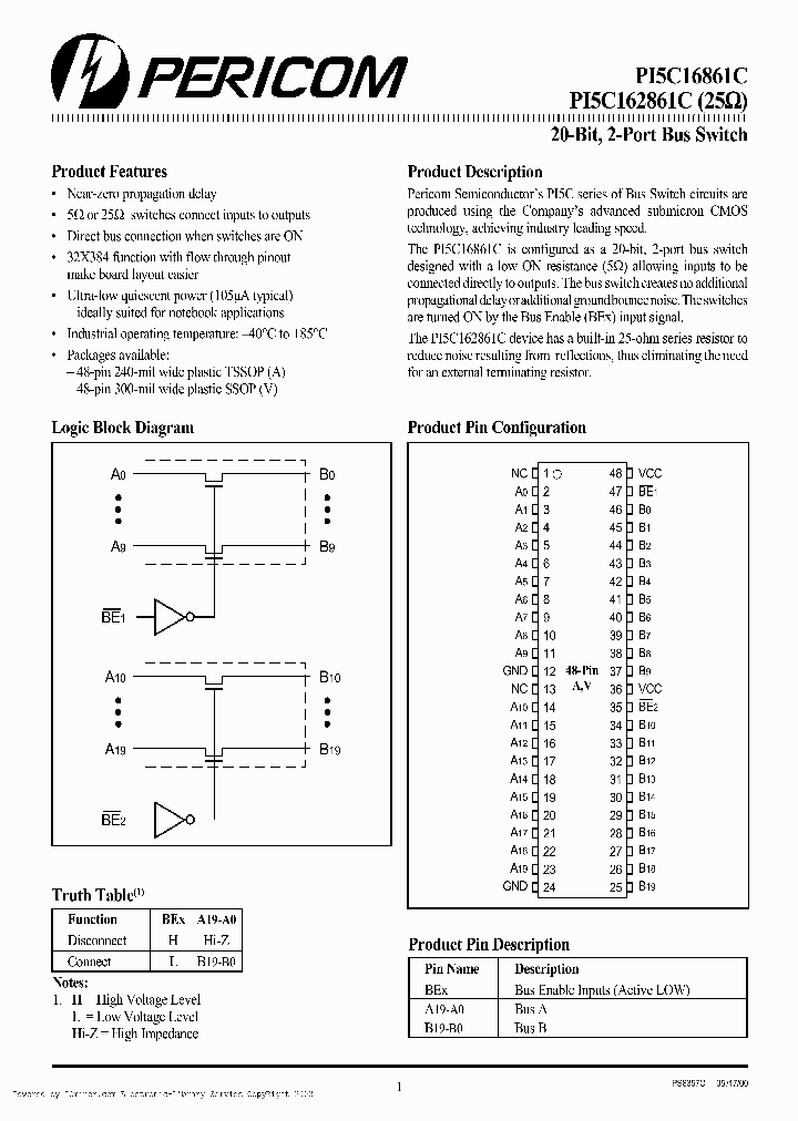 PI5C162861CV_8111610.PDF Datasheet