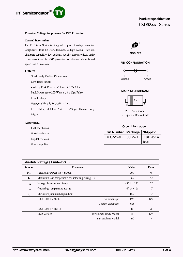 ESD5Z5V_8113300.PDF Datasheet